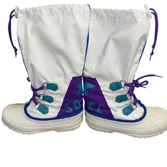 Sorel Vtg 90s Colorblock Thrashed Snow Boots Women’s Sz 6 Trashy Y2K Casual Shoe - Picture 10 of 16